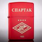Зажигалка Zippo 233 Red Matte с гравировкой эмблемы Спартака